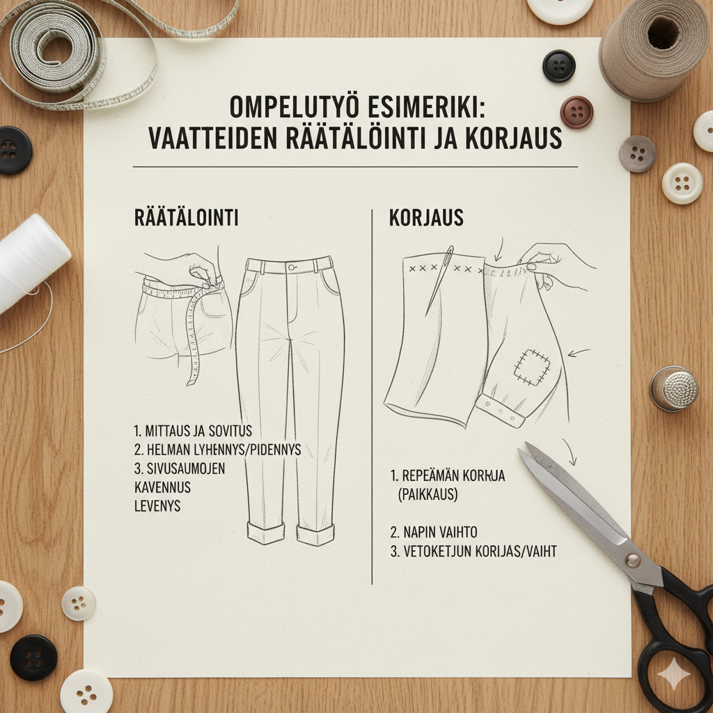 Ompelutyö esimerkki